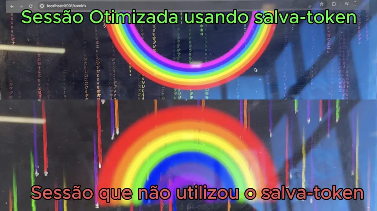 Sessão real do Claude Code mostrando economia de tokens — captura 3